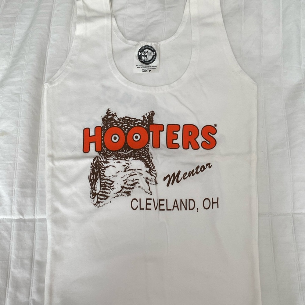 White Hooters Girl Uniform Shirt. XS Cleveland, OH